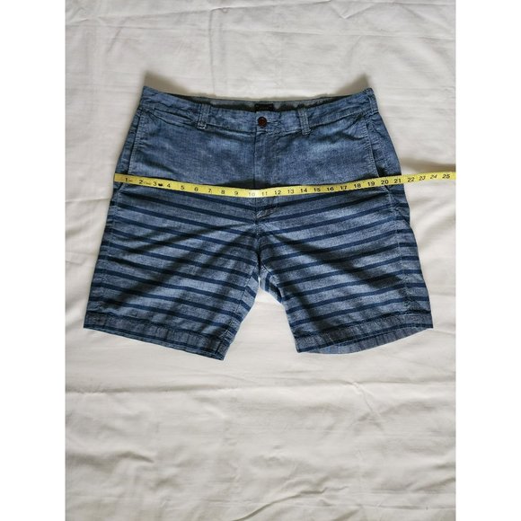 J. Crew Station Men's Stanton Indigo Striped Casual Chino Shorts Size W33 - Picture 11 of 13
